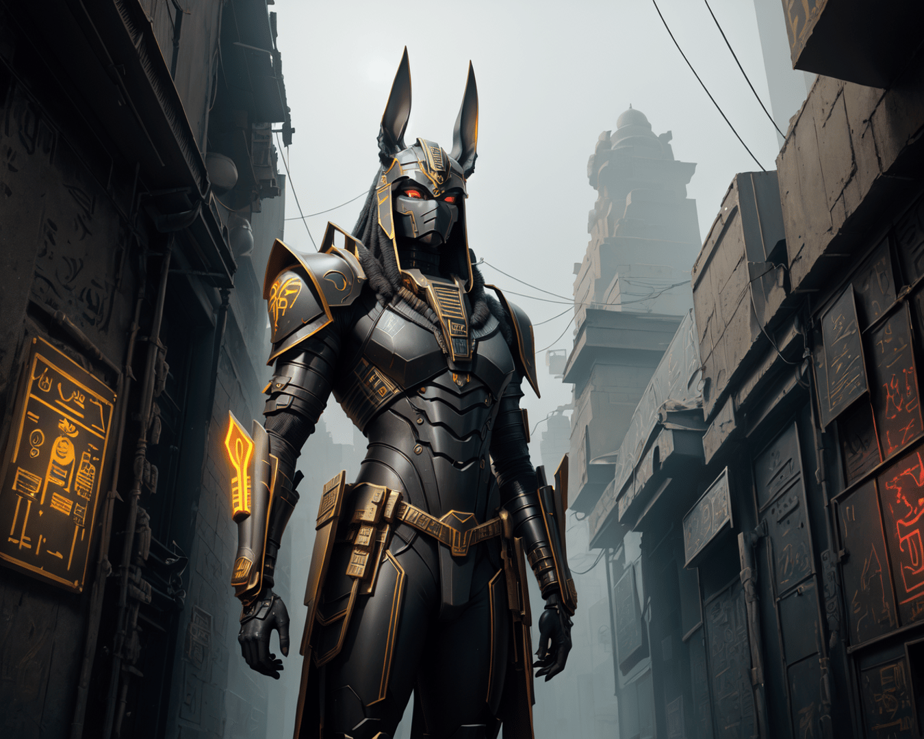 AI generated wallpaper featuring warrior, rabbit, armor