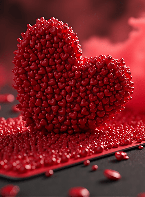 heart, beads, smoke
