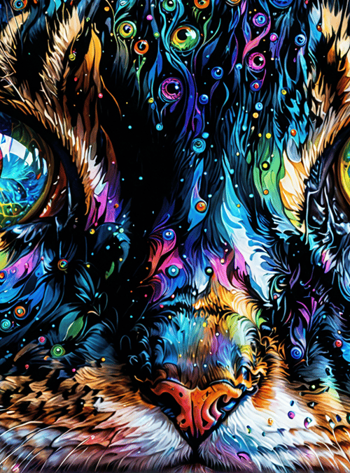 cat, eyes, art
