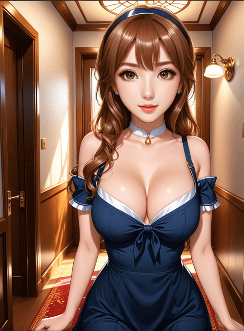 woman, maid, dress