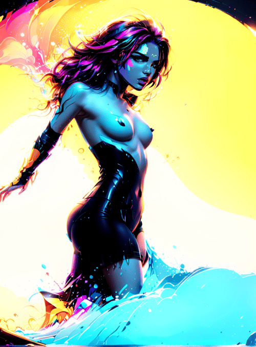 woman, mermaid, surfer