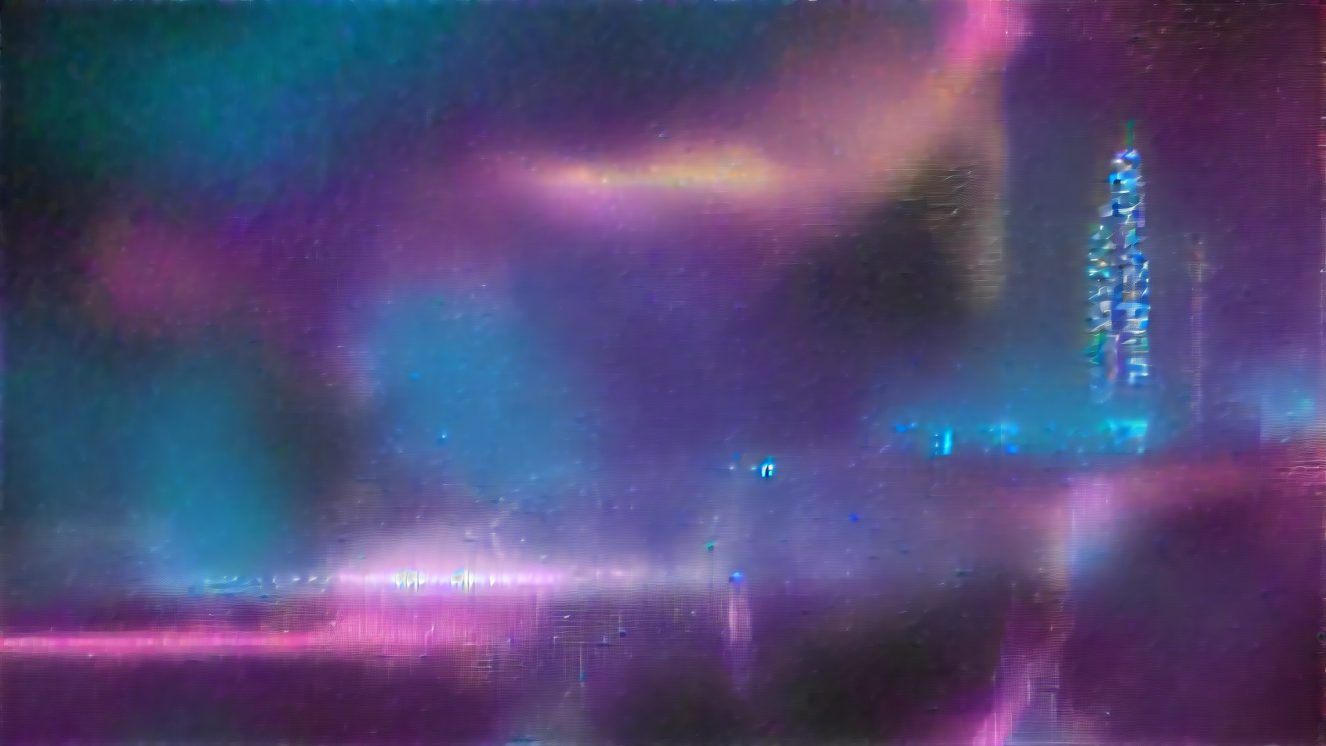 AI generated wallpaper featuring city, neon, skyscraper