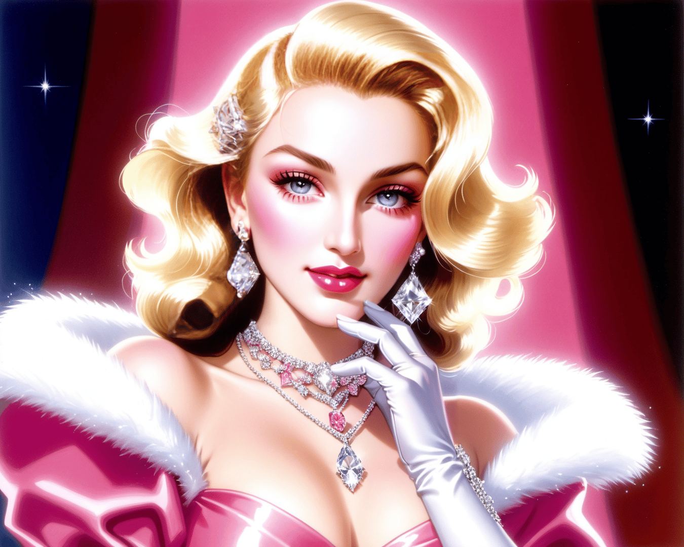 AI generated wallpaper featuring woman, diva, vintage