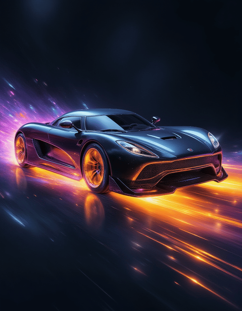 AI generated wallpaper featuring sports car, supercar, luxury car, road car