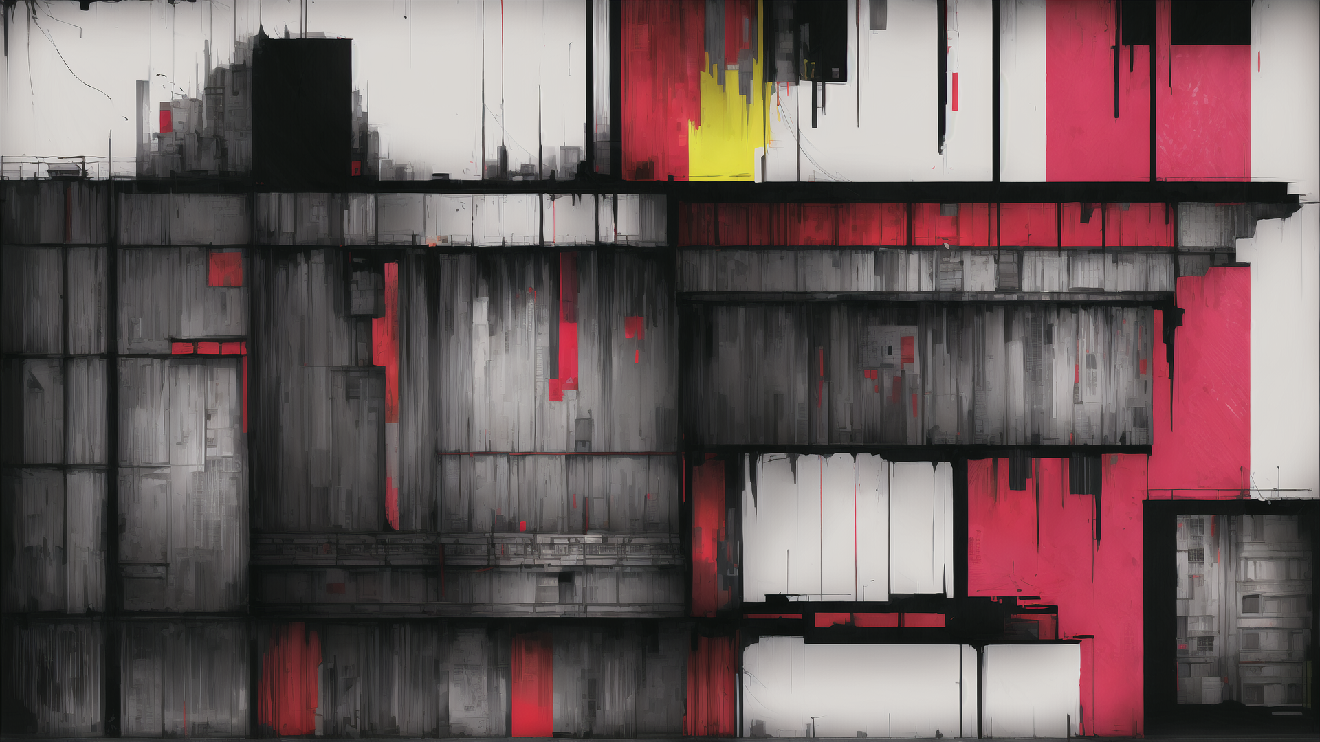 AI generated wallpaper featuring city, building, abstract, urban
