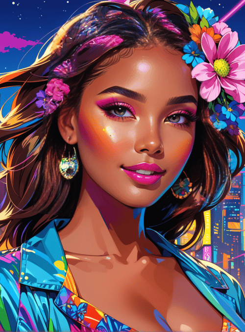 woman, city, flowers