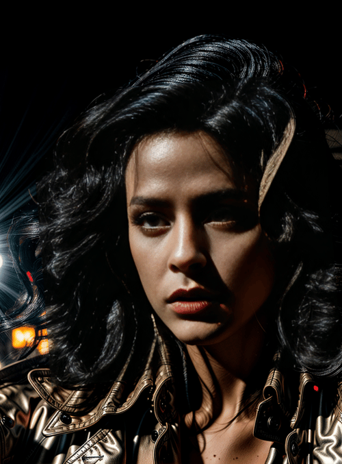 woman, city, flute