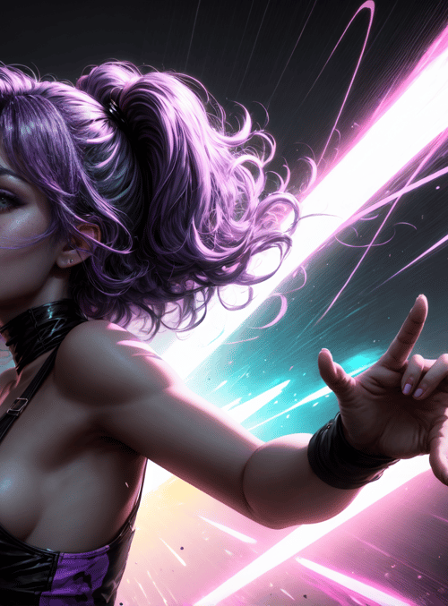woman, neon, light