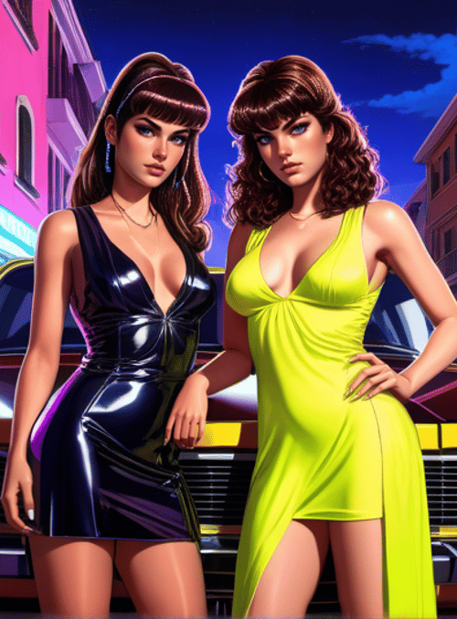 women, car, street