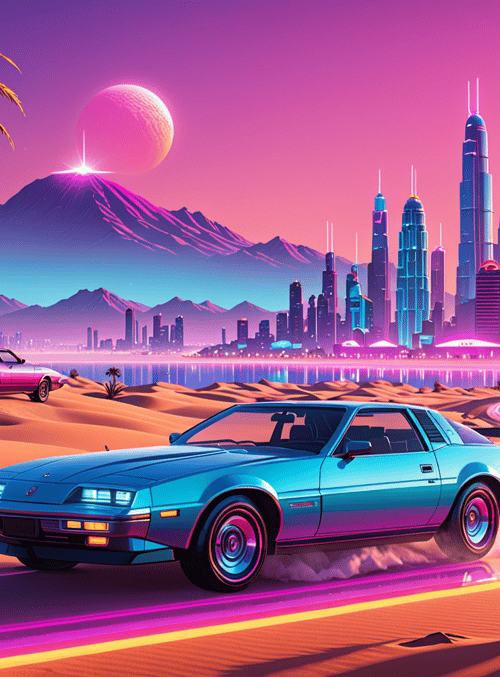 car, city, desert