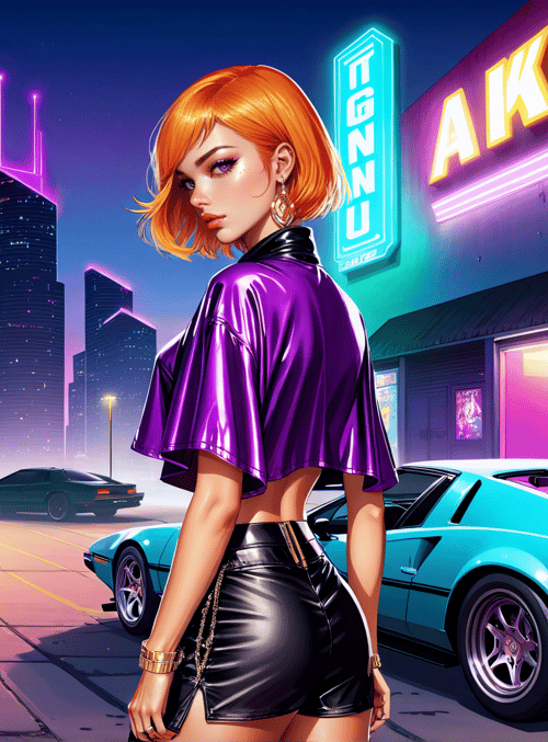 woman, cars, cityscape