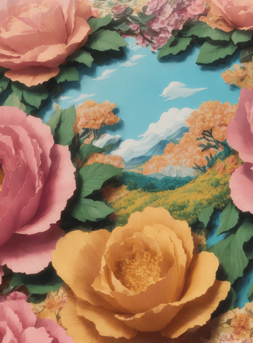 flowers, landscape