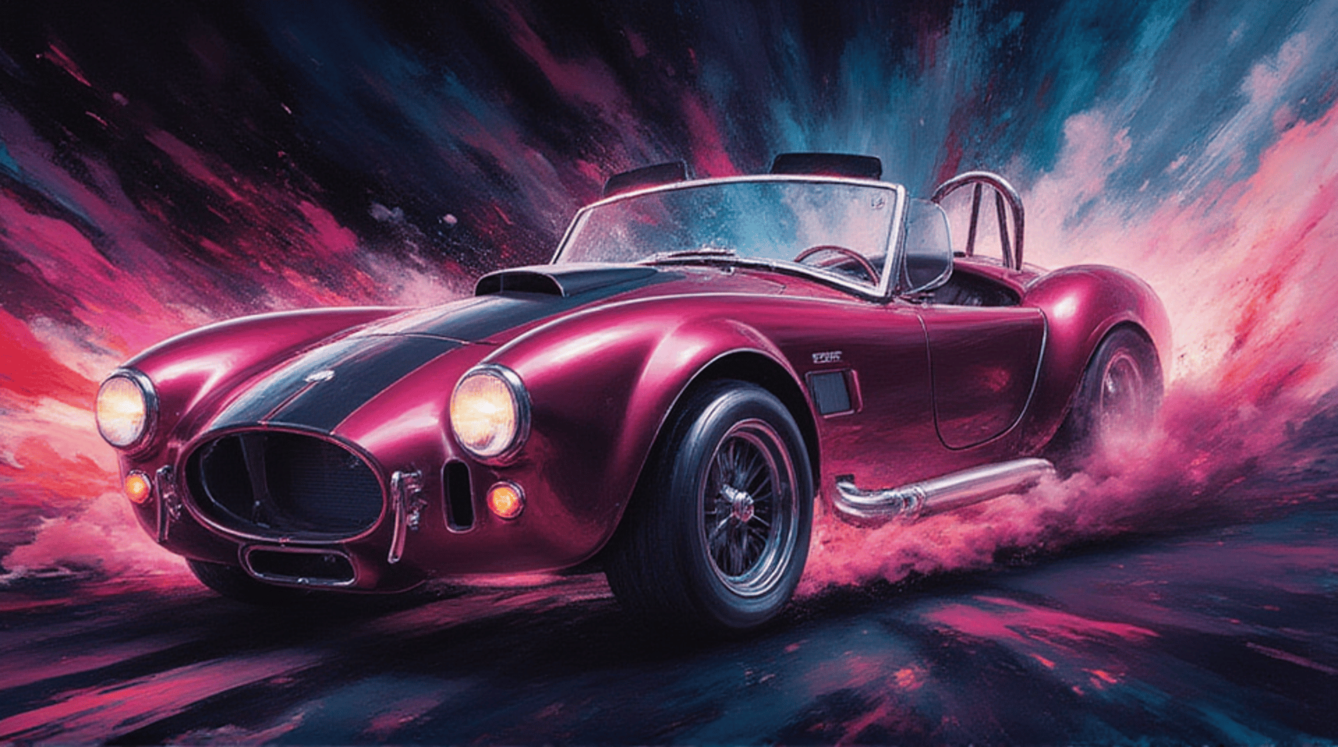 AI generated wallpaper featuring car, sports car, classic car, convertible