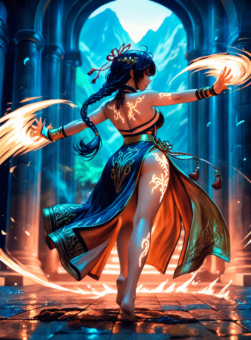 woman, fire, ancient