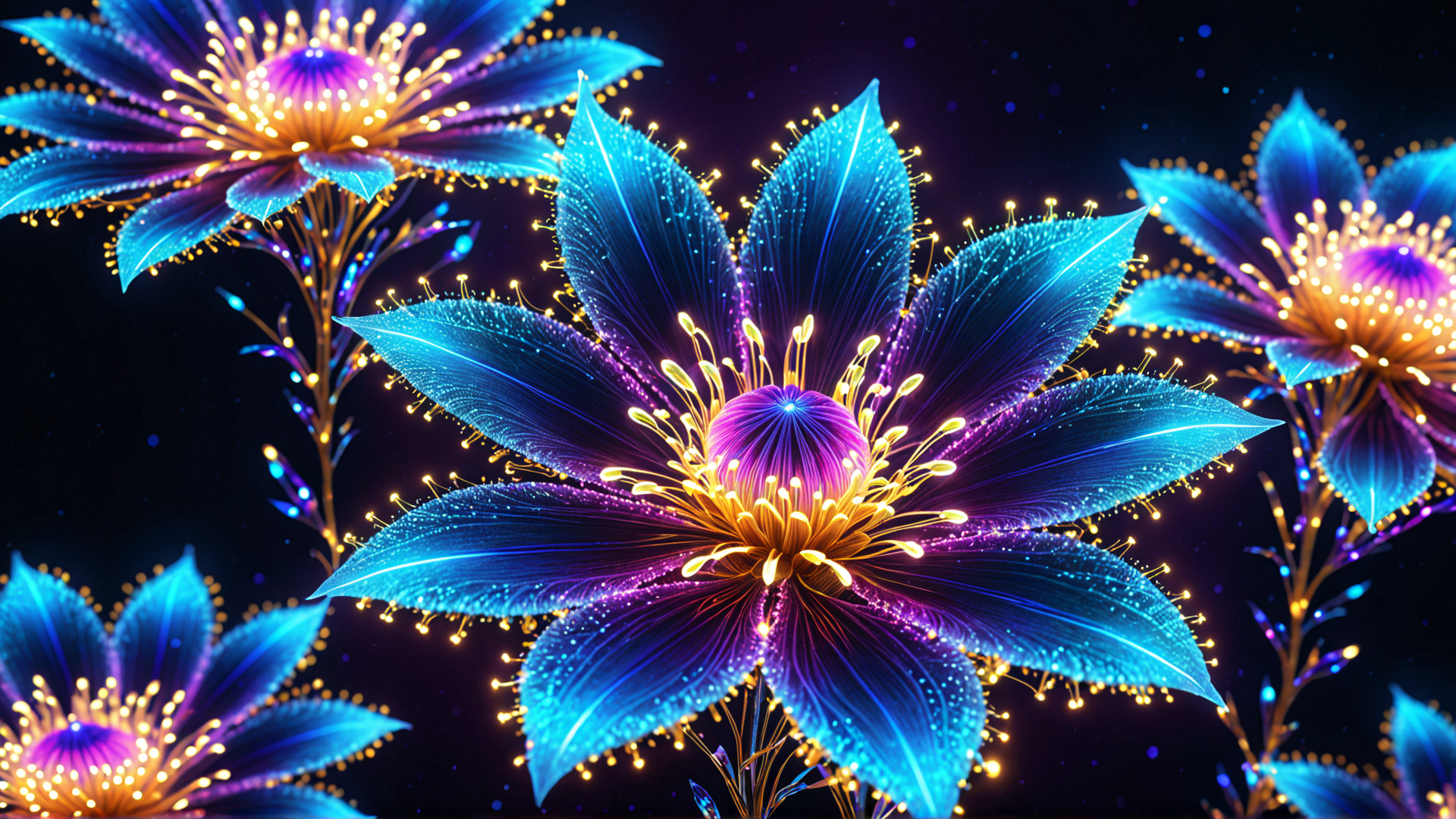 AI generated wallpaper featuring flower, blossom, petal
