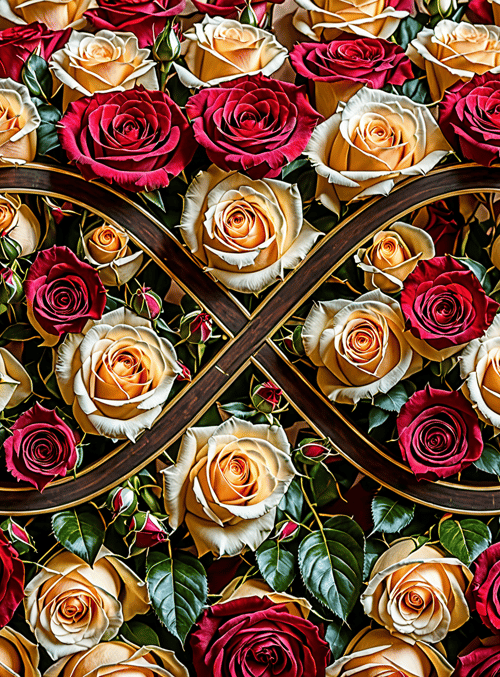 roses, infinity symbol