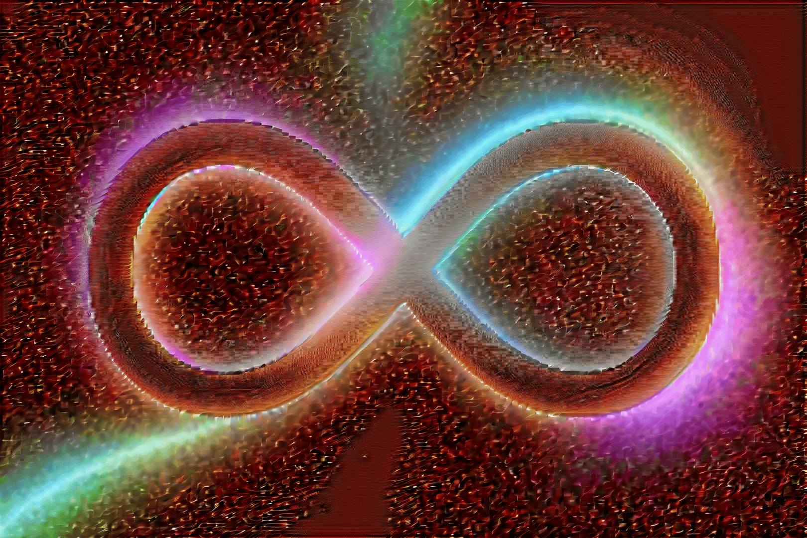 AI generated wallpaper featuring infinity, glowing, circles