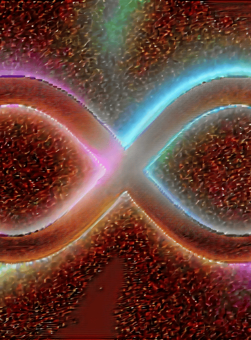 infinity, glowing, circles
