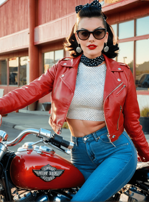 woman, motorcycle, car