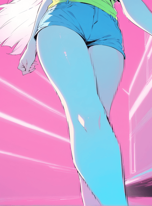 anime girl, legs, shorts
