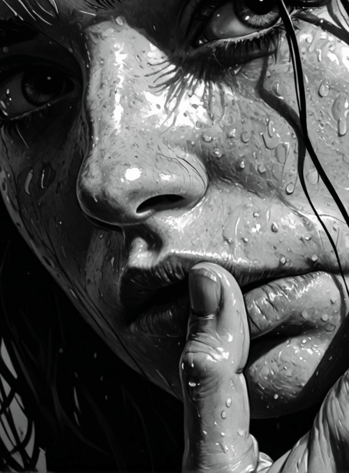 woman, face, hand, hair