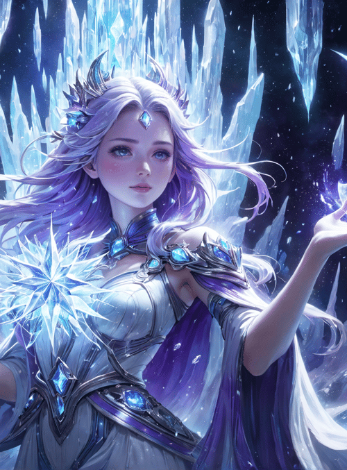 goddess, crystals, moon