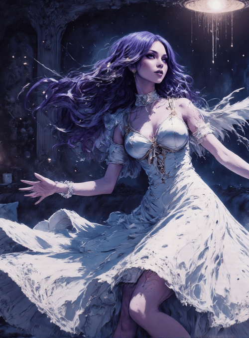 woman, dress, cathedral