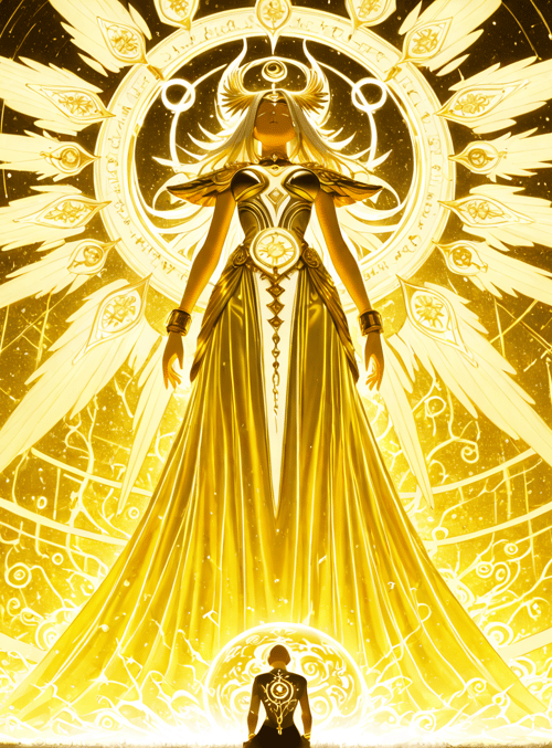 angel, woman, circle, light, symbol, dress, figure, person, design, pattern