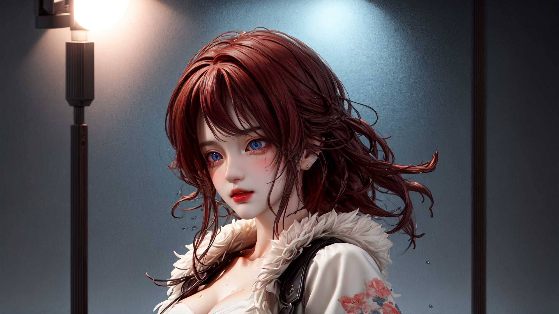 AI generated wallpaper featuring woman, anime, character