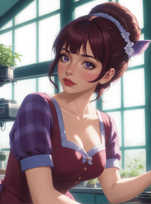 woman, plants, greenhouse