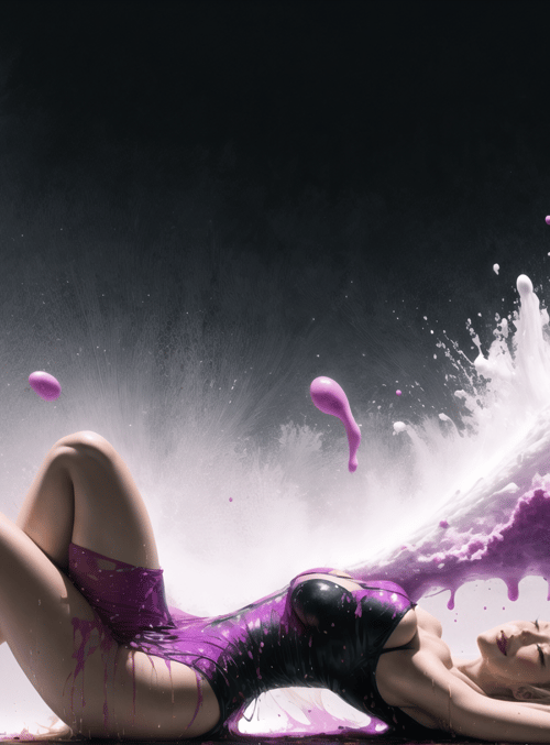 woman, paint, splatter