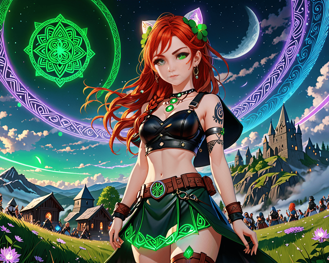 AI generated wallpaper featuring elf, mage, warrior