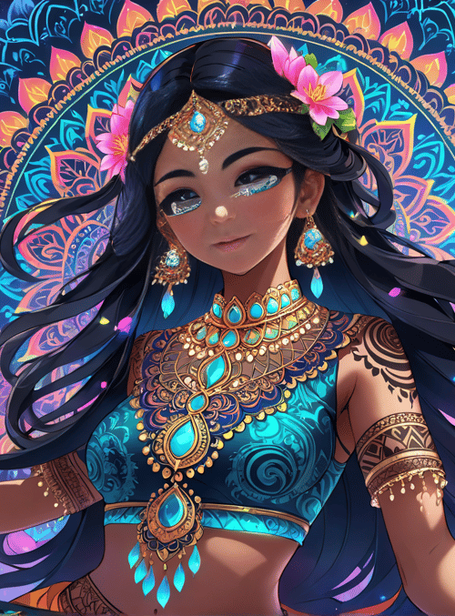 woman, dj, mandala