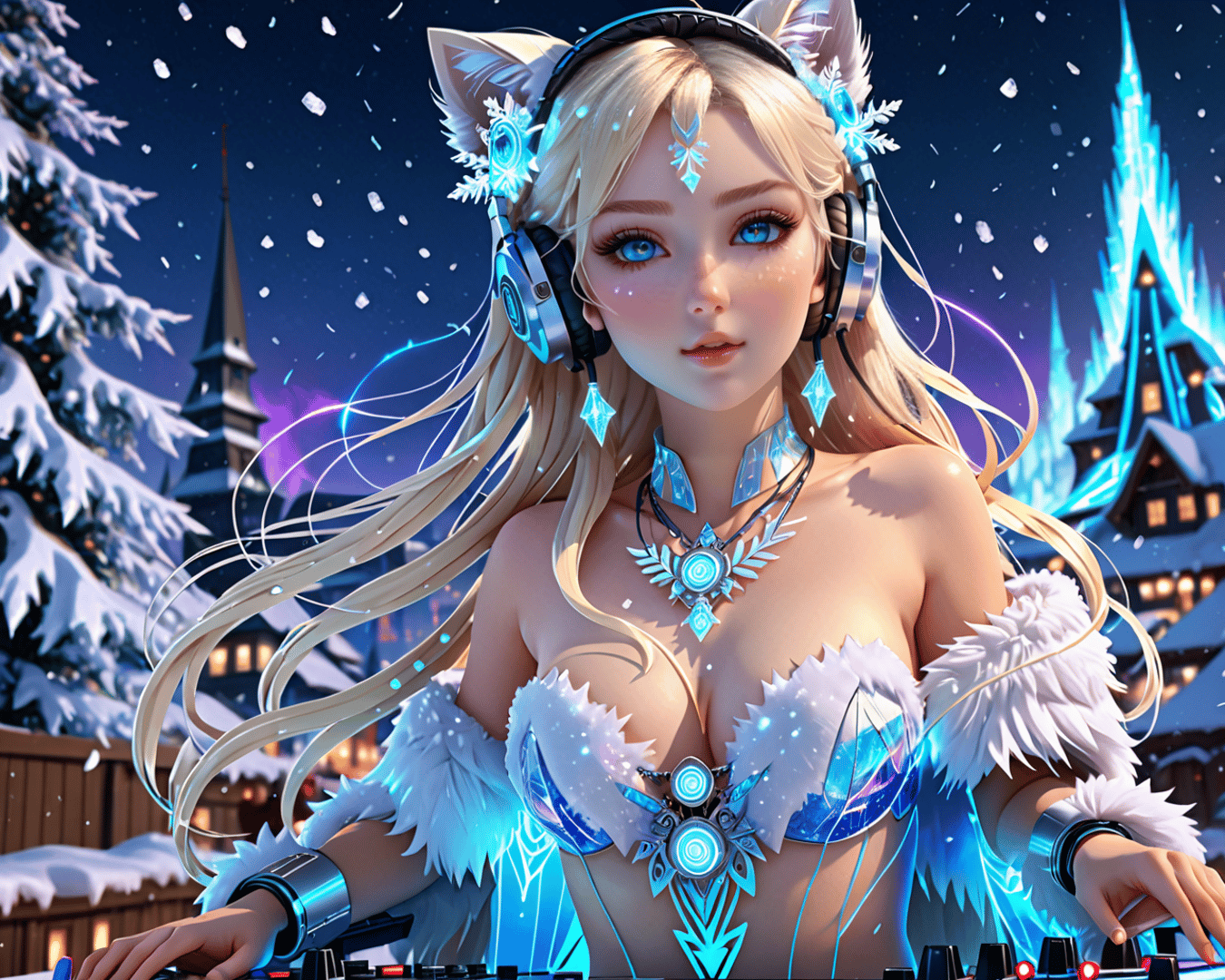 AI generated wallpaper featuring dj, femboy, winter