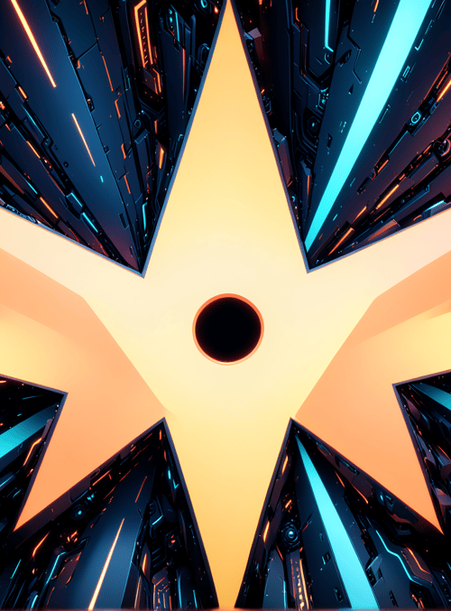 star, cyberpunk, architecture