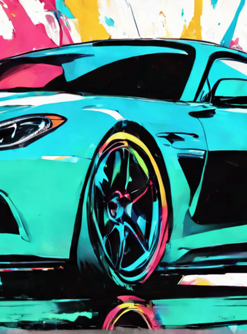 car, sports car, aston martin, cityscape, street art