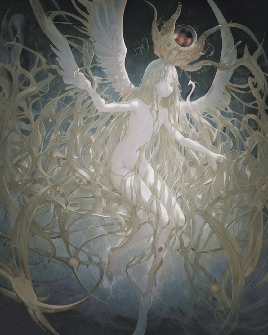 AI generated wallpaper featuring angel, fairy, goddess