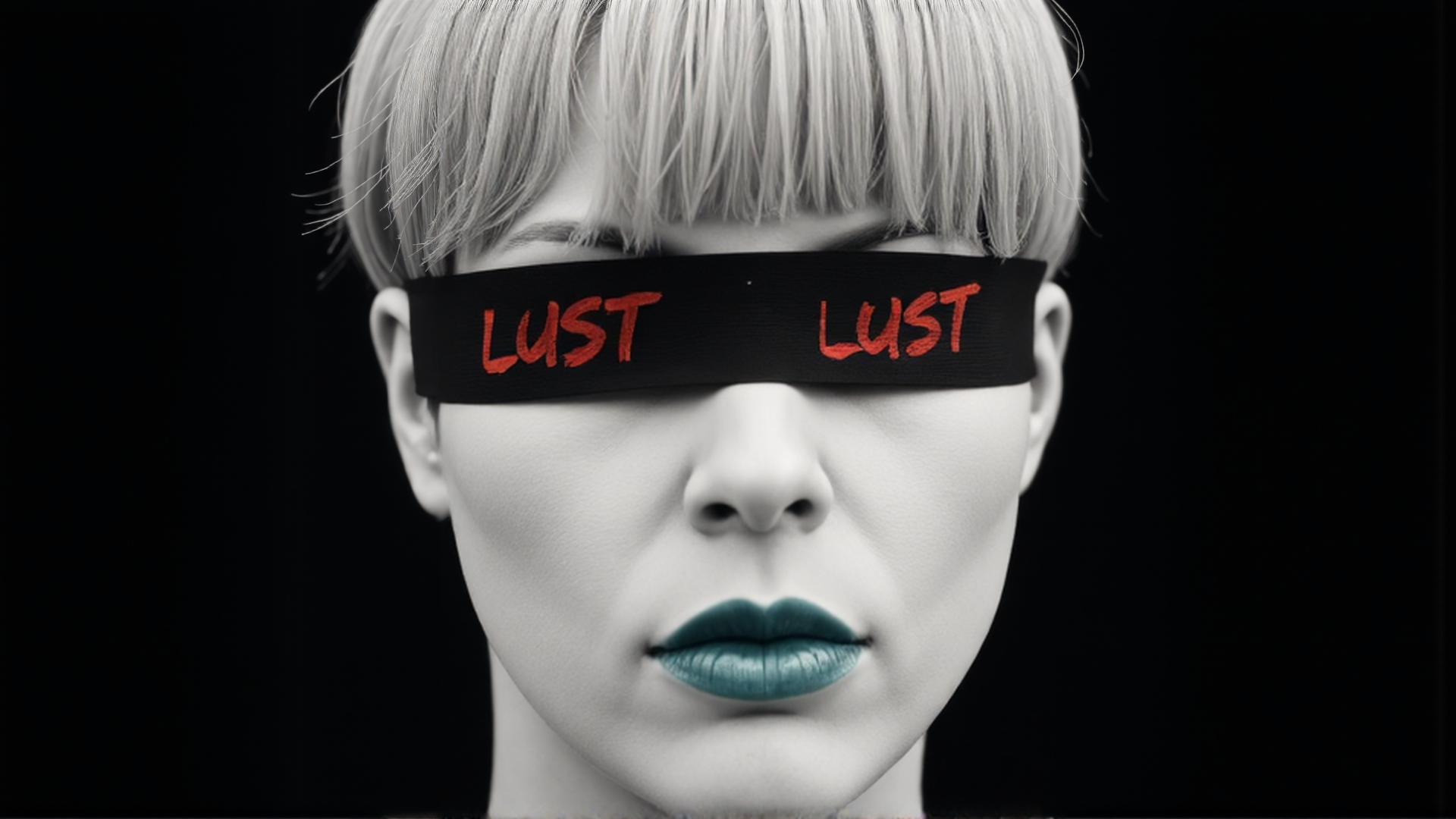 AI generated wallpaper featuring face, band, lips, hair