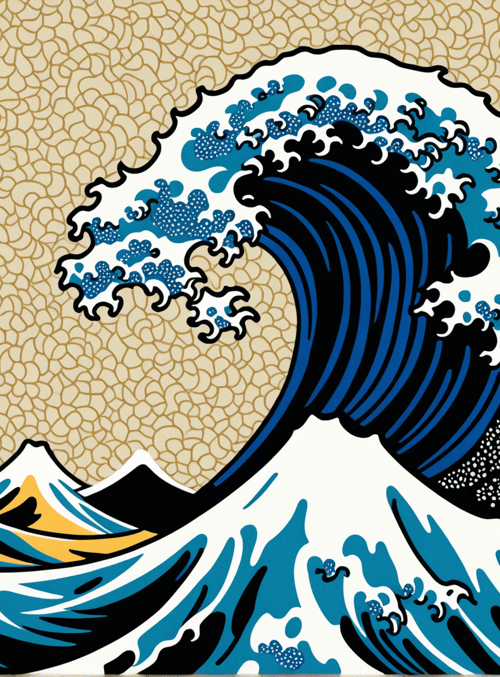 wave, sun, mountain
