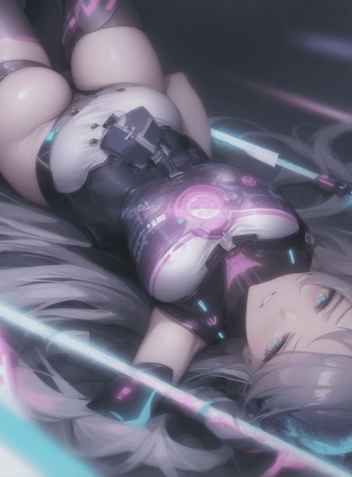 anime girl, cyberpunk, mechanical