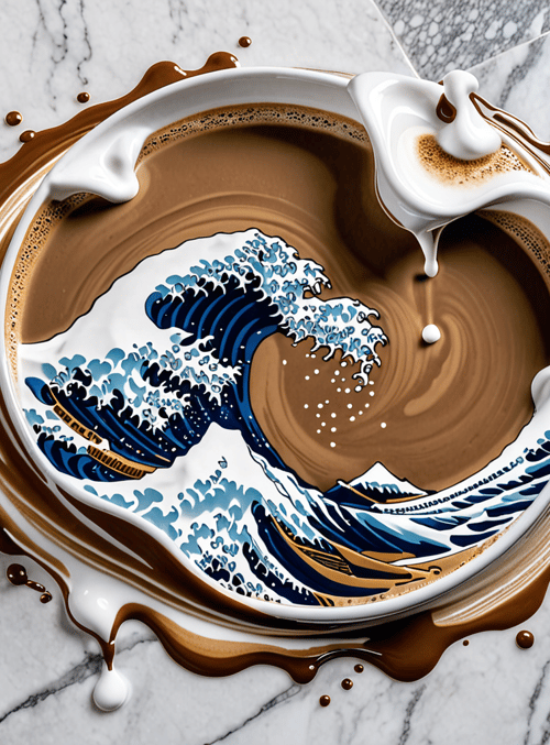 coffee, wave, marble