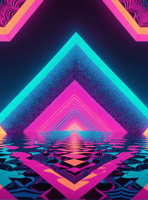 triangles, geometric, water