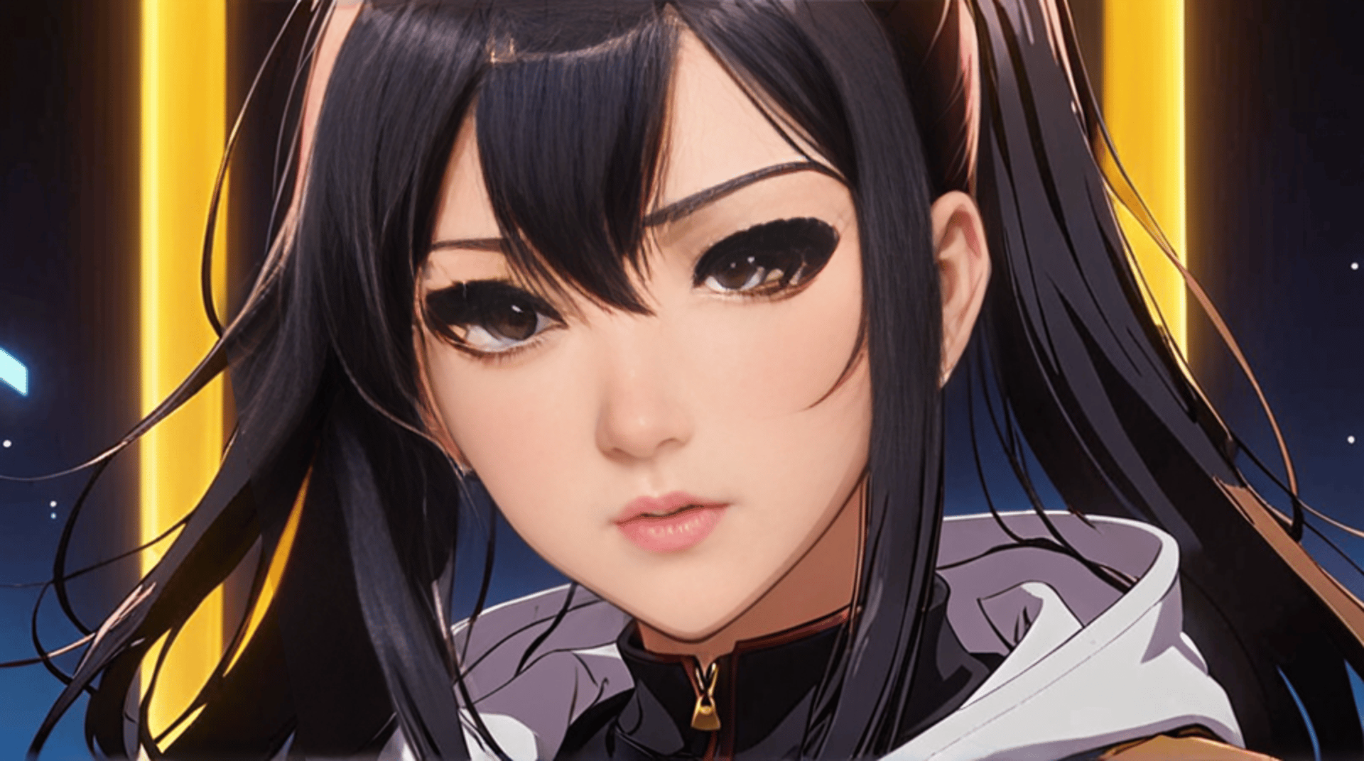 AI generated wallpaper featuring anime character, female, digital art