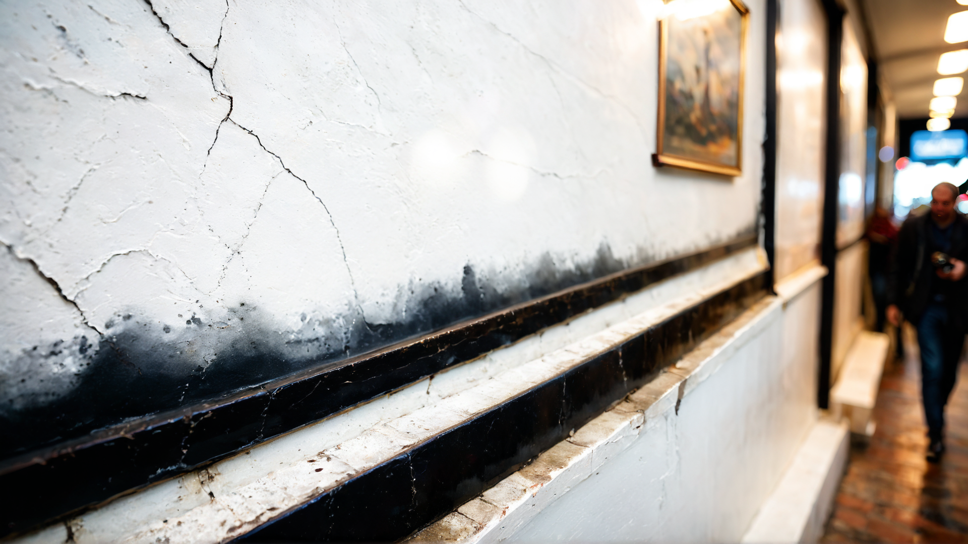 AI generated wallpaper featuring wall, steps, painting