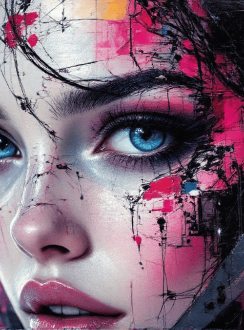woman, face, digital art, abstract