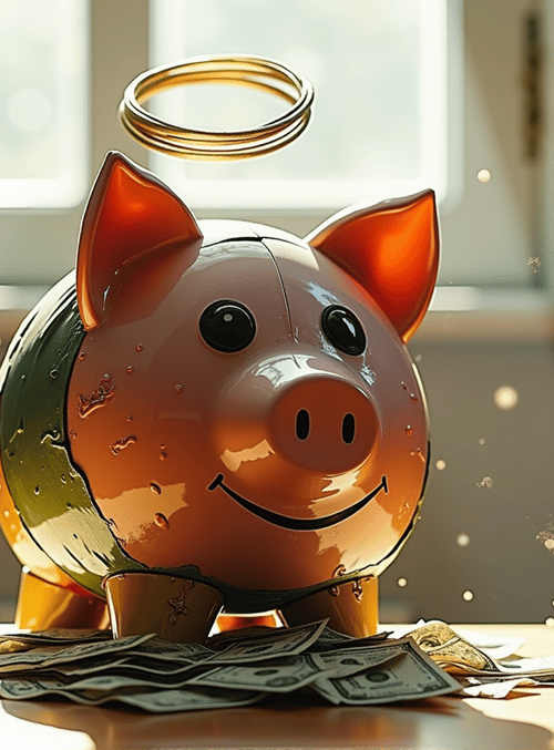 piggy bank, money, coins, dollars, gold ring
