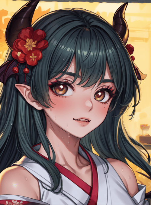 demon, girl, anime, fairy, butterfly, soul, tradition, food, night, market