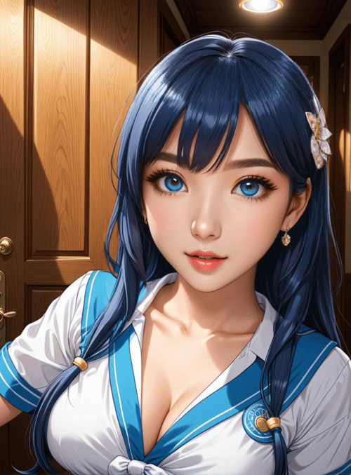 girl, sailor, school uniform