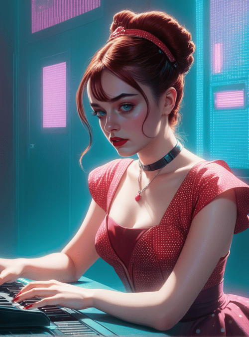 woman, computer, screen