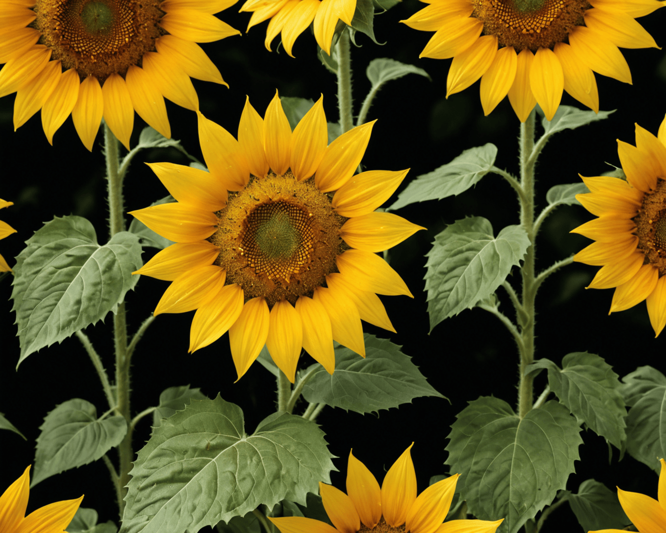 AI generated wallpaper featuring sunflowers, plants, flowers